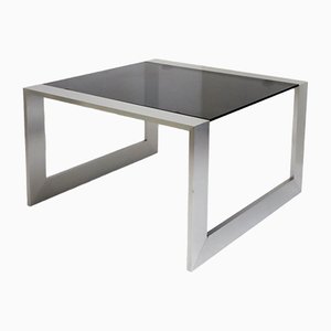 Stainless Steel Smoke Glass Coffee Table, 1970s