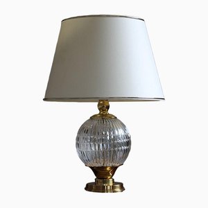 Table Lamp in Brass & Crystal