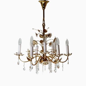 Gold Crystal Flower Chandelier from Palwa