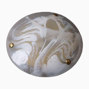 Marble Murano Glass & Brass Wall Lamp from Hillebrand, 1970s