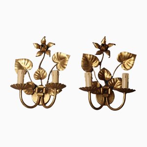 Hollywood Regency Flower Wall Lamps by Kögl, Set of 2