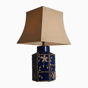 Hollywood Regency Royal Blue Table Lamp from Borges, 1970s