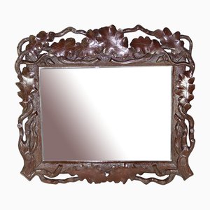 Specchio Art Nouveau in quercia