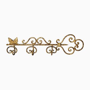 Hollywood Regency Gold Key Coat Rack