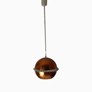 Space Age Copper Ball Ceiling Lamp, 1960s