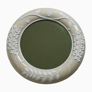 Ceramic Wall Mirror with Lilac Motif