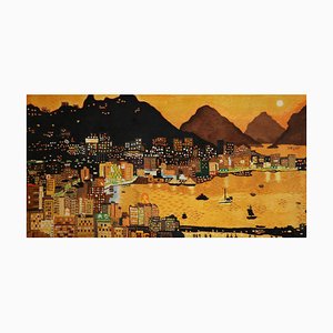 Tapis Tai Ping Hong Kong Skyline Noué à la Main, 1970s