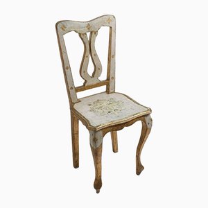 Silla Hollywood Regency italiana de madera y dorado