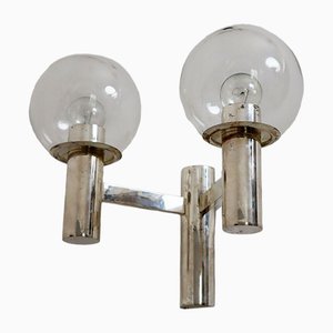 Large Silver Crystal Glass Wall Lamp from OTT International