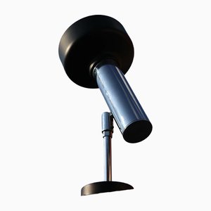 Mid-Century Adjustable Chrome & Black Spotlight Wall Lamp from Cosack