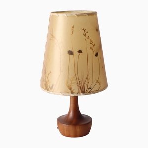 Small Table Lamp in Teak with Parchment Shade