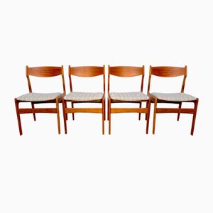 Sedie da pranzo in teak di Erik Buch / Erik Buck per OD Møbler, Danimarca, anni '60, set di 4