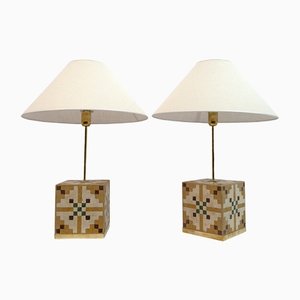 Italian Cement Table Lamps, 1920, Set of 2