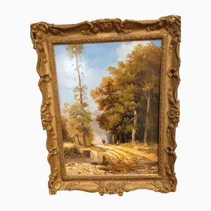 Italienischer Künstler, Landschaft, 1890er, Öl auf Holz, Gerahmt