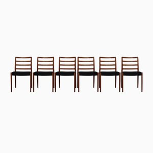 Sedie da pranzo nr. 85 in teak di Niels Otto Møller per JL Møllers, anni '60, set di 6