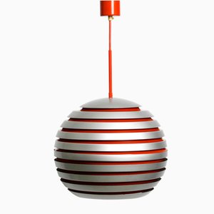 Space Age Spherical Ceiling Lamp with Slats in Metal, 1960s