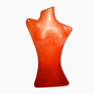 Lámpara de mesa Woman's Torso de fibra de vidrio roja, años 60