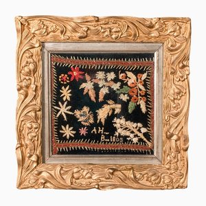 Antique Georgian Embroidered Frame, 1800s