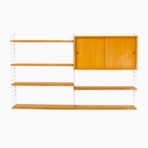 Vintage Ash Wall Unit attributed to Kajsa & Nils Strinning for String, 1960s