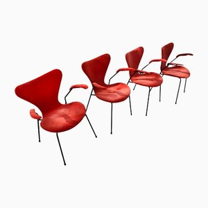 Chaises de Bureau Série 7 par Arne Jacobsen pour Fritz Hansen, 1960s, Set de 4