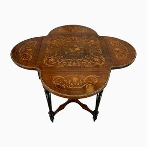 Antique Victorian Walnut Marquetry Inlaid Centre Table, 1860s