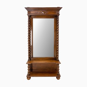 19th Century French Mirror Entry Mirror Colonnettes and Bench, 1890s