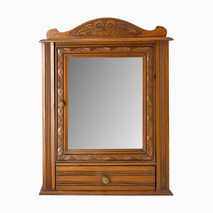 Art Deco French Little Poplar Armoire with Mirror, 1930s