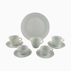 Tazas de café con platillos de Friedl Holzer-Kjellberg para Arabia. Juego de 10