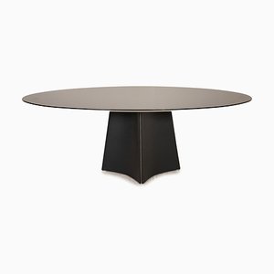Black Glass Dining Table by Matteo Grassi