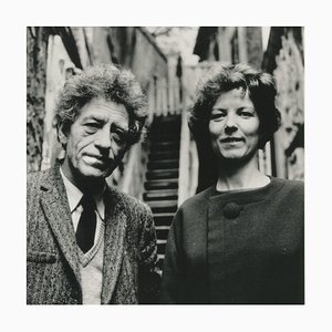Wolfgang Kühn, Alberto Giacometti avec sa femme Anette dans son atelier à Paris, 1963, Photographie