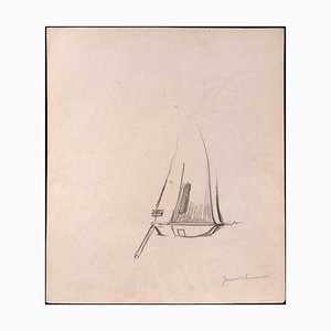 Pierre Georges Jeanniot, The Boat, dibujo a lápiz, principios del siglo XX