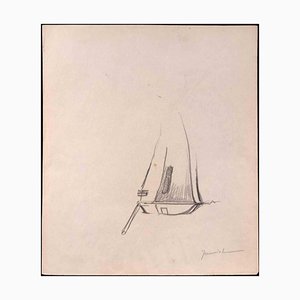 Pierre Georges Jeanniot, The Boat, Drawing in Pencil, Early 20th Century