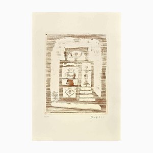Massimo Campigli, The House of Women, Gravure à l'Eau-Forte, 1970s