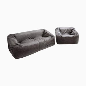 Set of Mid-Century Modern Italian Zingaro Livingroom Set, 1970s