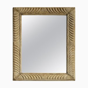 Antique Wall Mirror in Hand Carved Oak Frame, 1800