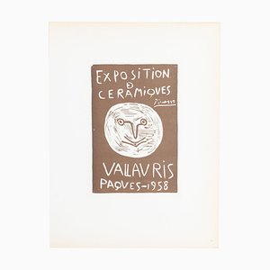 Affiche Linogravée par Picasso pour Vallauris, 1958