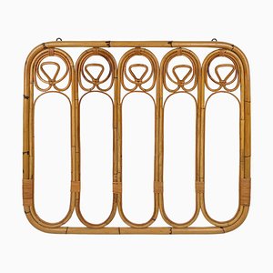 Bamboo and Rattan Coat Rack Stand, Italy, 1960s