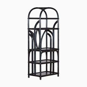 Large Black French Reeded Etagere, 1950s