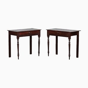 English Vernacular Faux Rosewood Pine Side Tables, 1860s, Set of 2
