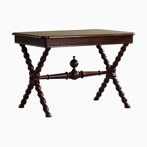 French Baroque Style Sculptural Desk in Stained Pine, 1890s