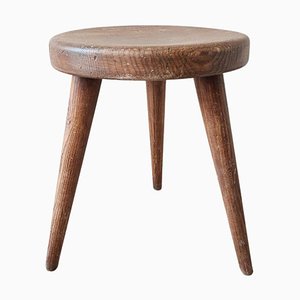 Berger Stool in Wood attributed to Charlotte Perriand, 1950s