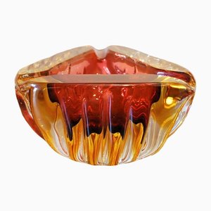 Cenicero de cristal de Murano sumergido atribuido a Flavio Poli, Italia, años 70