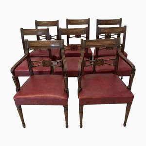 Sillas de comedor George III antiguas de caoba, 1780. Juego de 8