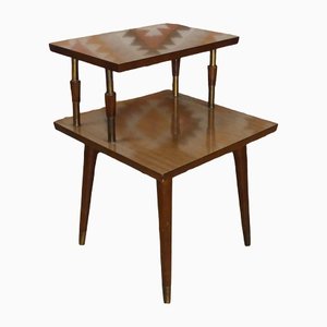 Mid-Century Side Table or Plant Stand in Resopal & Teak, 1960s