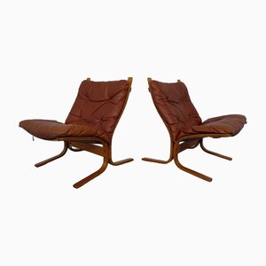 Mid-Century Siesta Leather Chairs by Ingmar Relling for Westnofa, 1960s, Set of 2