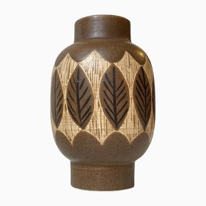 Vase en Céramique avec Feuilles par Jacob Siv pour Syco, Suède, 1970s