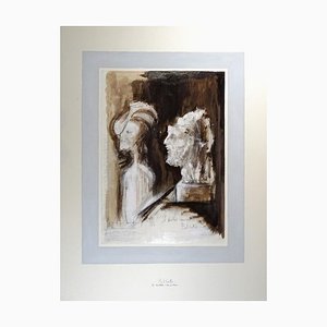 Paul Conte, Le Marbre Amoureux, Tinta original y témpera, mediados del siglo XX