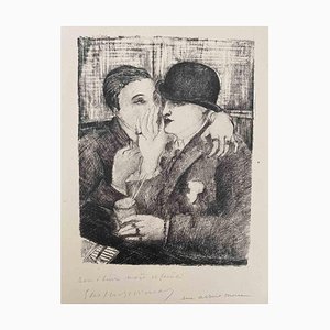 Luc-Albert Moreau, The Whisper, Lithographie Originale, Début 20ème Siècle