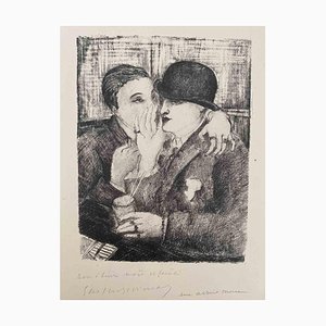 Luc-Albert Moreau, The Whisper, Original Lithograph, Early 20th Century