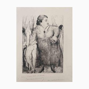 Luc-Albert Moreau, Zwei Frauen, Original Lithographie, Frühes 20. Jh